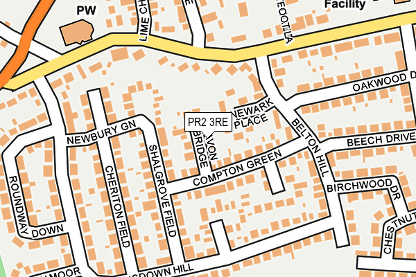 PR2 3RE map - OS OpenMap – Local (Ordnance Survey)