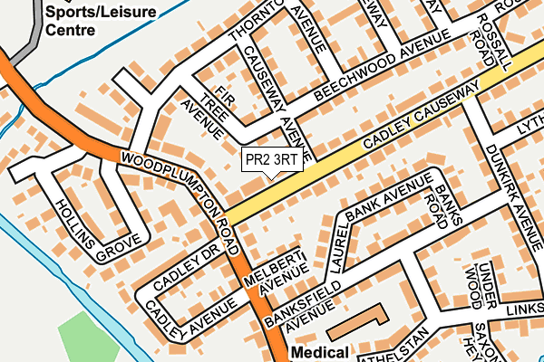 PR2 3RT map - OS OpenMap – Local (Ordnance Survey)