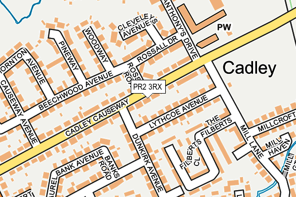 PR2 3RX map - OS OpenMap – Local (Ordnance Survey)