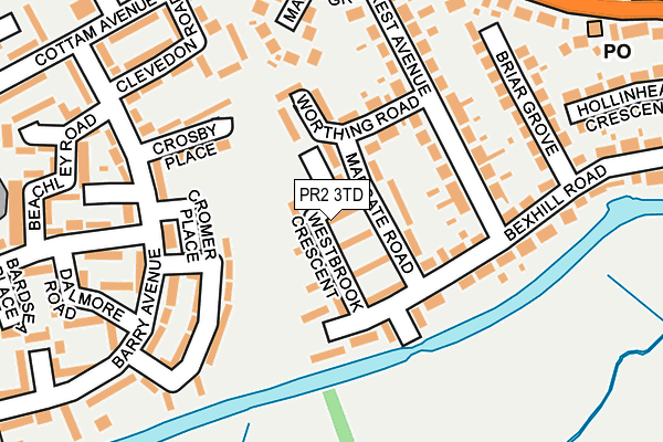 PR2 3TD map - OS OpenMap – Local (Ordnance Survey)