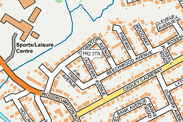 PR2 3TN map - OS OpenMap – Local (Ordnance Survey)