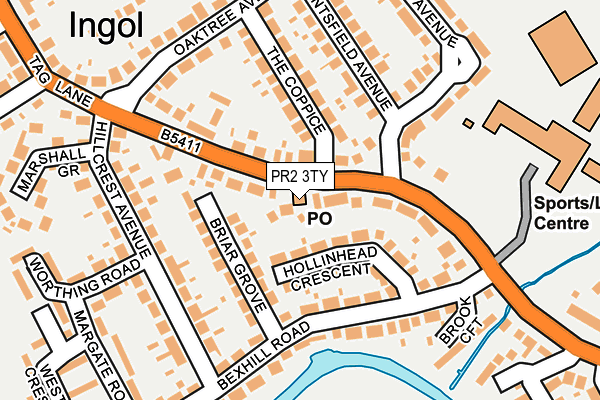 PR2 3TY map - OS OpenMap – Local (Ordnance Survey)