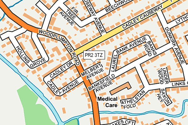 PR2 3TZ map - OS OpenMap – Local (Ordnance Survey)