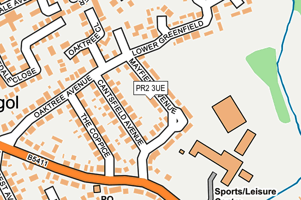 PR2 3UE map - OS OpenMap – Local (Ordnance Survey)