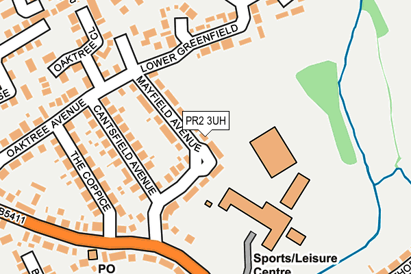 PR2 3UH map - OS OpenMap – Local (Ordnance Survey)