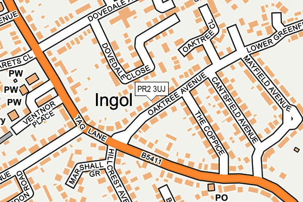 PR2 3UJ map - OS OpenMap – Local (Ordnance Survey)