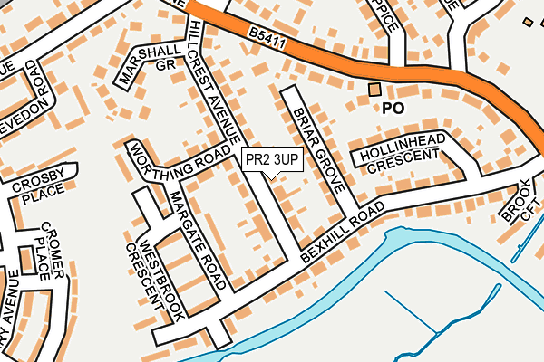 PR2 3UP map - OS OpenMap – Local (Ordnance Survey)