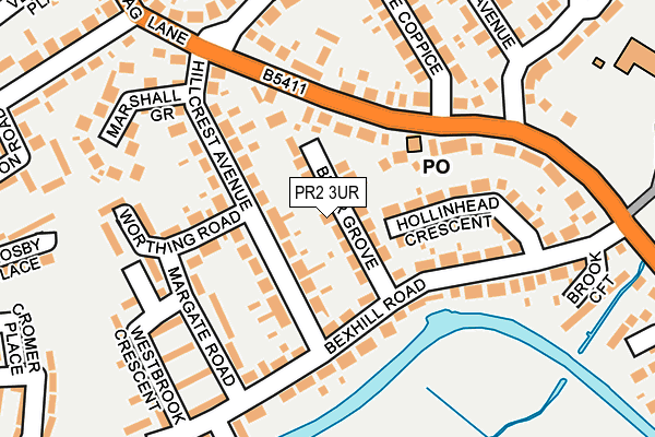PR2 3UR map - OS OpenMap – Local (Ordnance Survey)
