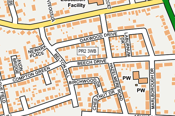 PR2 3WB map - OS OpenMap – Local (Ordnance Survey)