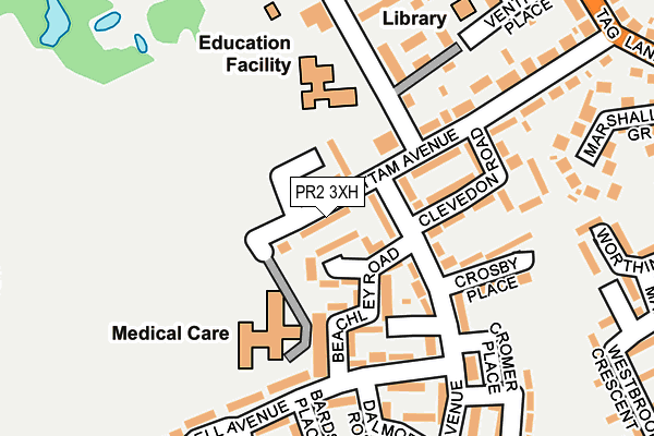 PR2 3XH map - OS OpenMap – Local (Ordnance Survey)