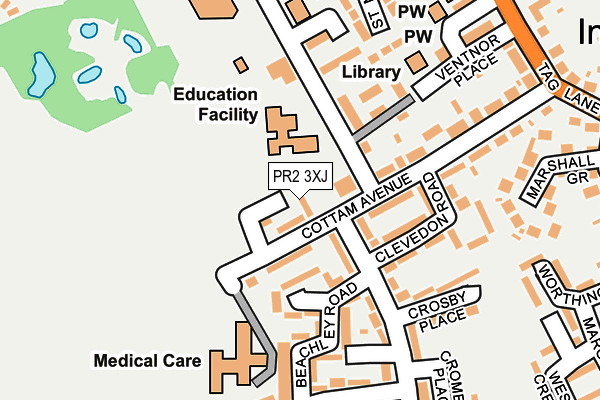 PR2 3XJ map - OS OpenMap – Local (Ordnance Survey)