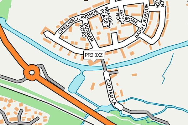 PR2 3XZ map - OS OpenMap – Local (Ordnance Survey)