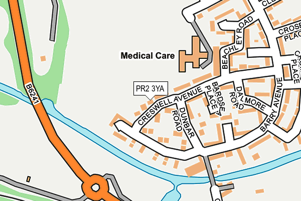 PR2 3YA map - OS OpenMap – Local (Ordnance Survey)