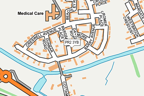 PR2 3YB map - OS OpenMap – Local (Ordnance Survey)