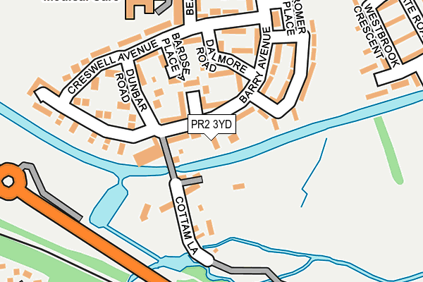 PR2 3YD map - OS OpenMap – Local (Ordnance Survey)