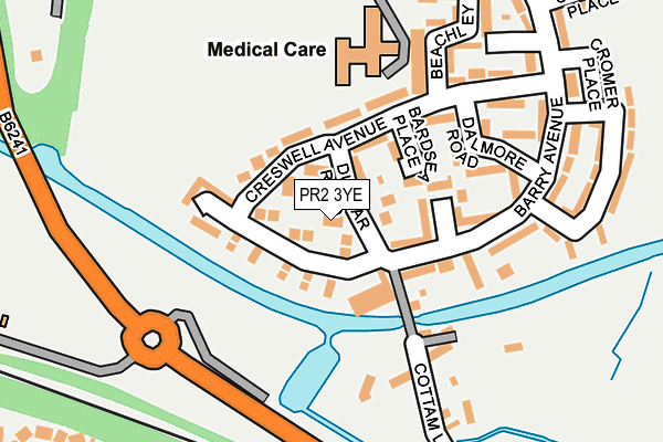 PR2 3YE map - OS OpenMap – Local (Ordnance Survey)