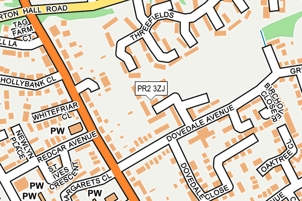 PR2 3ZJ map - OS OpenMap – Local (Ordnance Survey)