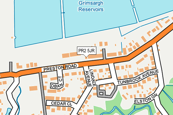 PR2 5JR map - OS OpenMap – Local (Ordnance Survey)