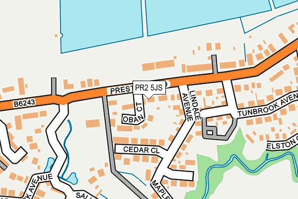 PR2 5JS map - OS OpenMap – Local (Ordnance Survey)