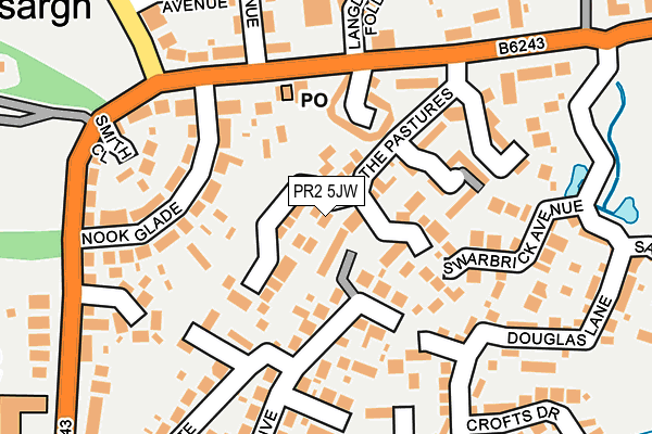 PR2 5JW map - OS OpenMap – Local (Ordnance Survey)