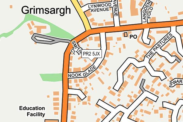 PR2 5JX map - OS OpenMap – Local (Ordnance Survey)