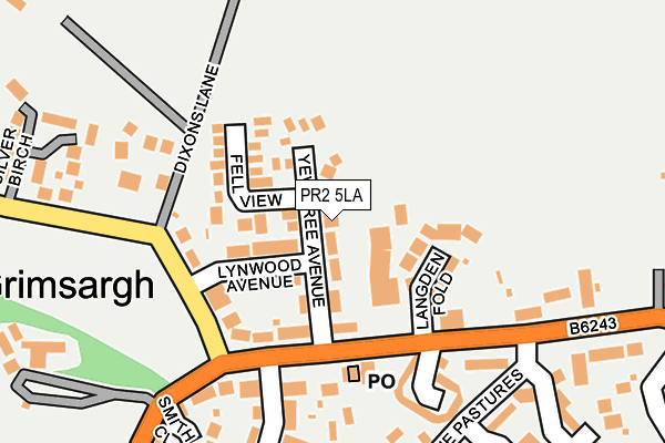 PR2 5LA map - OS OpenMap – Local (Ordnance Survey)