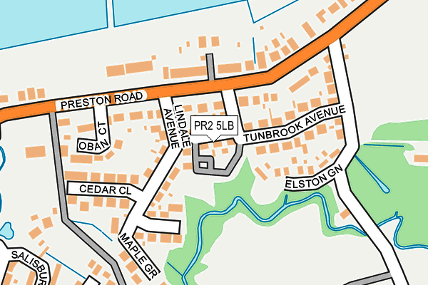 PR2 5LB map - OS OpenMap – Local (Ordnance Survey)