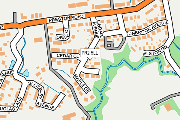 PR2 5LL map - OS OpenMap – Local (Ordnance Survey)