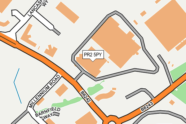 PR2 5PY map - OS OpenMap – Local (Ordnance Survey)