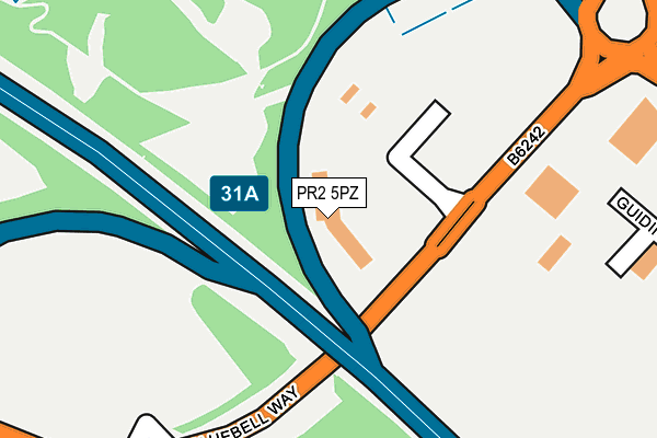 PR2 5PZ map - OS OpenMap – Local (Ordnance Survey)