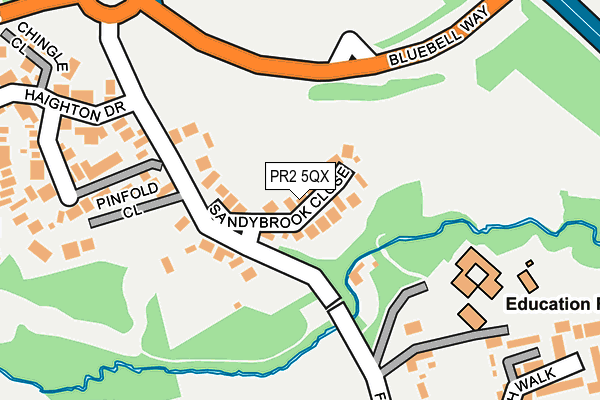 PR2 5QX map - OS OpenMap – Local (Ordnance Survey)