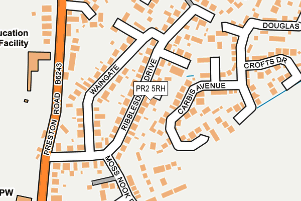 PR2 5RH map - OS OpenMap – Local (Ordnance Survey)