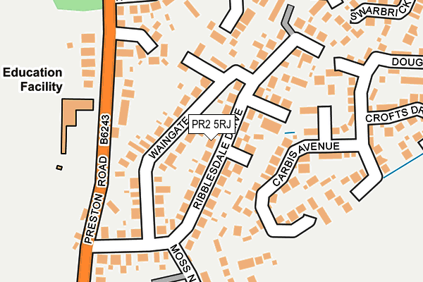 PR2 5RJ map - OS OpenMap – Local (Ordnance Survey)