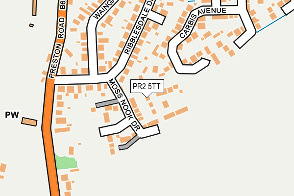 PR2 5TT map - OS OpenMap – Local (Ordnance Survey)