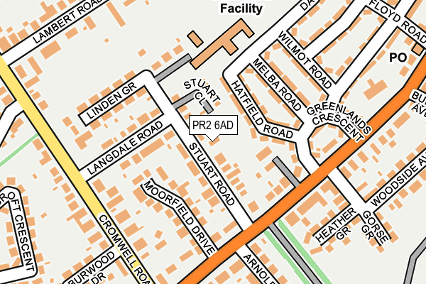 PR2 6AD map - OS OpenMap – Local (Ordnance Survey)