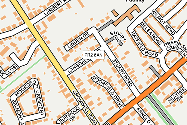 PR2 6AN map - OS OpenMap – Local (Ordnance Survey)