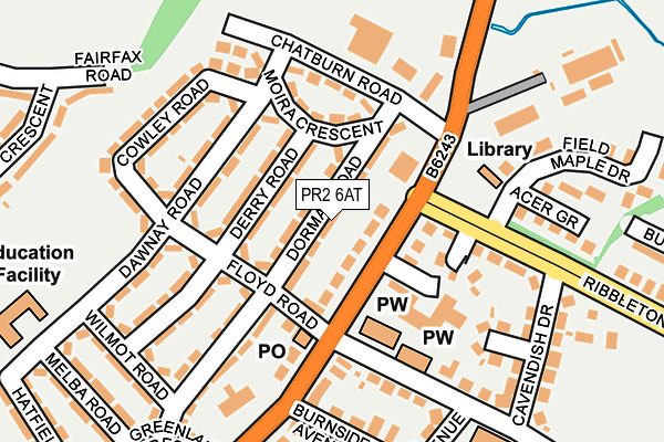 PR2 6AT map - OS OpenMap – Local (Ordnance Survey)