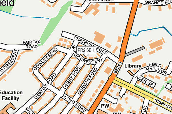 PR2 6BH map - OS OpenMap – Local (Ordnance Survey)