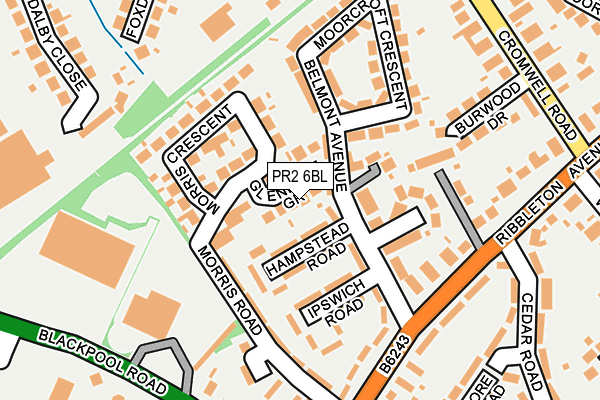 PR2 6BL map - OS OpenMap – Local (Ordnance Survey)