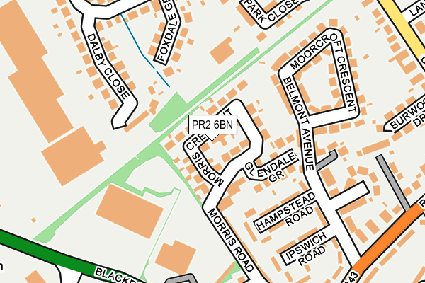 PR2 6BN map - OS OpenMap – Local (Ordnance Survey)