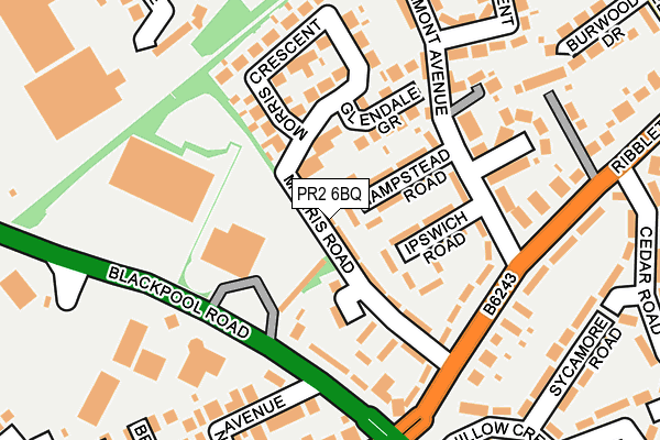 PR2 6BQ map - OS OpenMap – Local (Ordnance Survey)