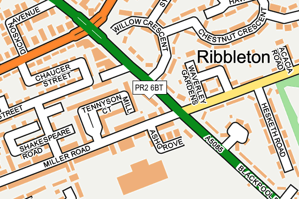 PR2 6BT map - OS OpenMap – Local (Ordnance Survey)