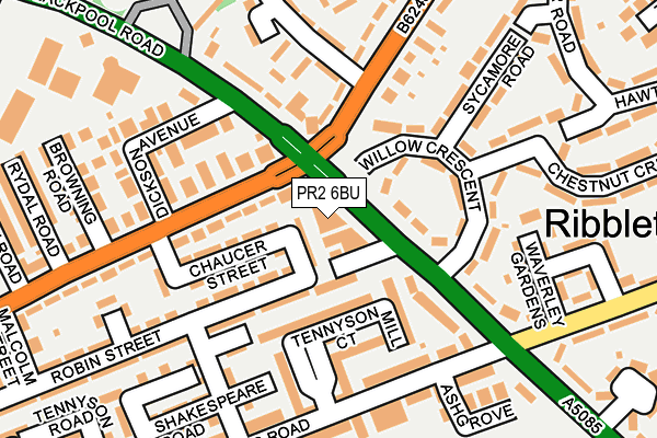 PR2 6BU map - OS OpenMap – Local (Ordnance Survey)