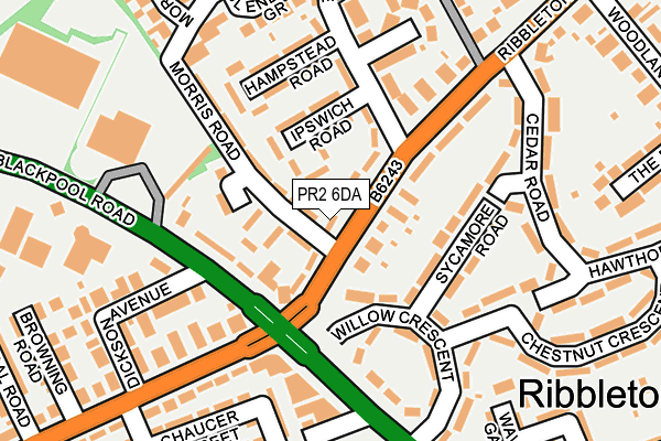 PR2 6DA map - OS OpenMap – Local (Ordnance Survey)