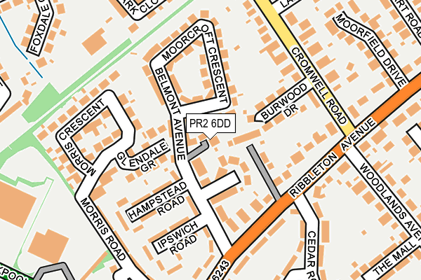 PR2 6DD map - OS OpenMap – Local (Ordnance Survey)