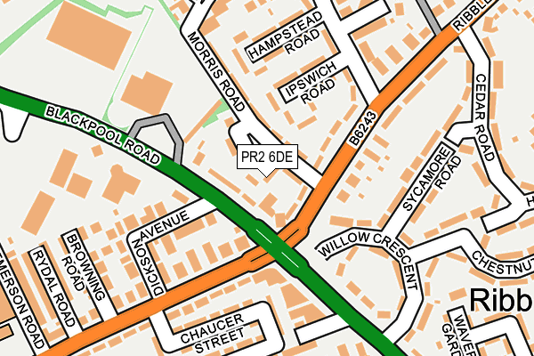 PR2 6DE map - OS OpenMap – Local (Ordnance Survey)