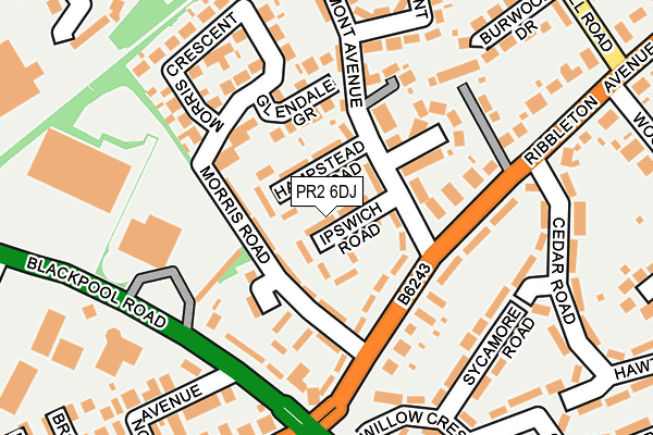 PR2 6DJ map - OS OpenMap – Local (Ordnance Survey)