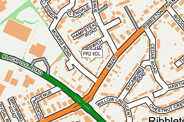 PR2 6DL map - OS OpenMap – Local (Ordnance Survey)