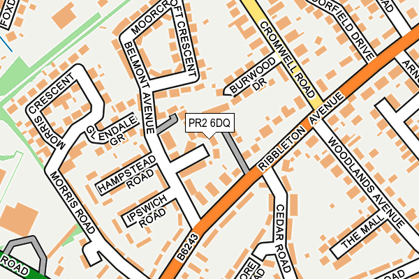 PR2 6DQ map - OS OpenMap – Local (Ordnance Survey)