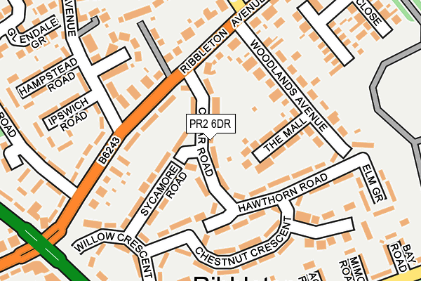 PR2 6DR map - OS OpenMap – Local (Ordnance Survey)